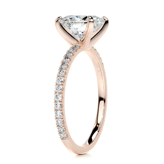 2.0 Carat Cushion Cut Moissanite Solitaire Engagement Ring