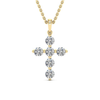 0.66ct Round Cut Moissanite Diamond Cross Necklace for Women