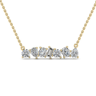 Mixed Shape Moissanite Diamond Necklace for Women