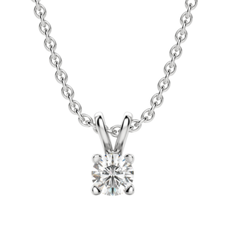 0.25-1.0ct Round Cut Solitaire Moissanite Diamond Necklace