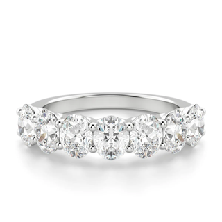 Oval Cut Moissanite Seven Stone Diamond Wedding Band