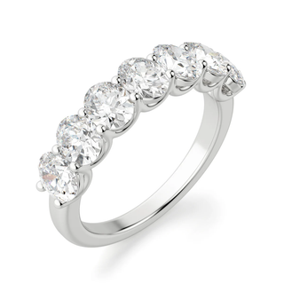 Oval Cut Moissanite Seven Stone Diamond Wedding Band