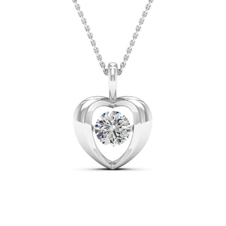 Heart Shape Diamond Moissanite Dancing Necklace for Women