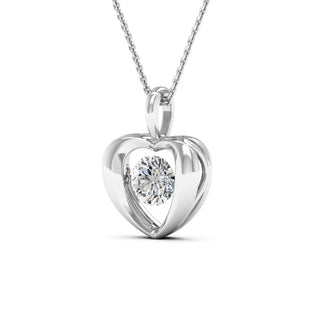 Heart Shape Diamond Moissanite Dancing Necklace for Women