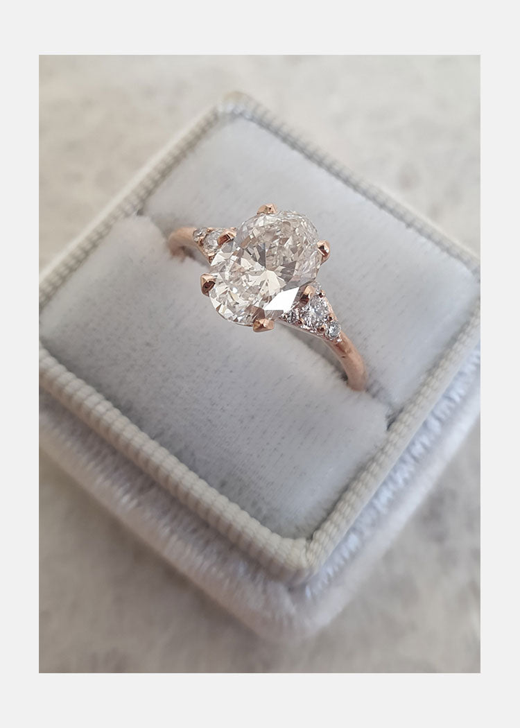 1.50ct Oval Cut Moissanite Diamond 3 Stone Engagement Ring