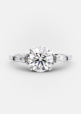 1.31ct Round Brilliant Cut Moissanite 3 Stone Engagement Ring