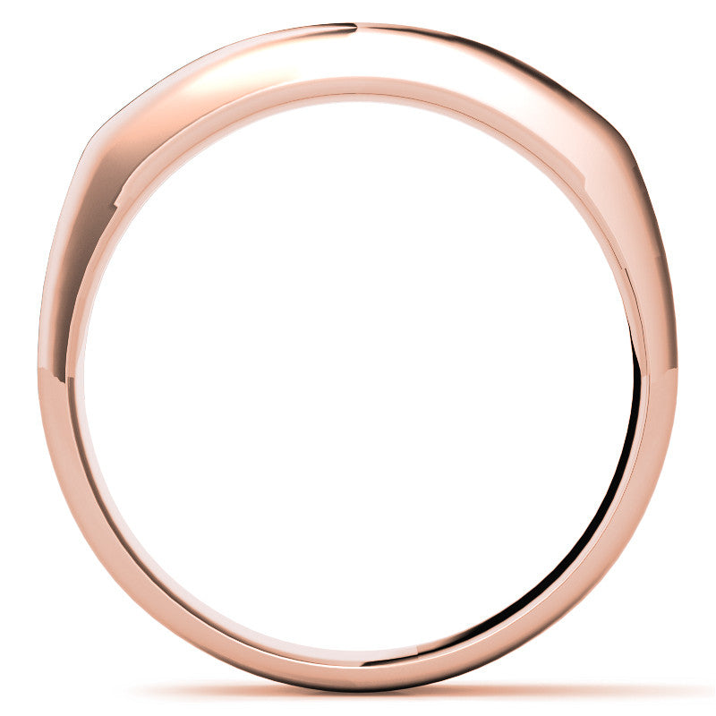 4mm Round Cut Five Stone Moissanite Men's Wedding Band in Rose Gold