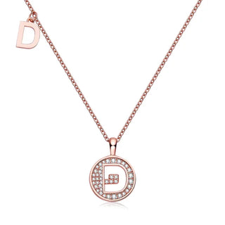 " D " Letter Moissanite Diamond Necklace for Women