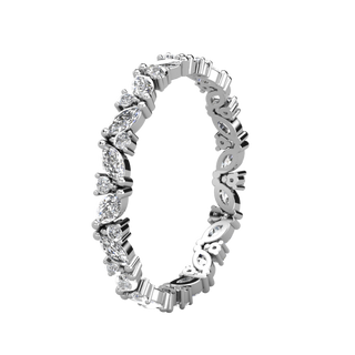 0.95ctw Marquise and Round Cut Half Eternity Wedding Band