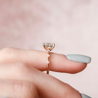 1.50CT Radiant Cut Moissanite Diamond Unique Solitaire Engagement Ring