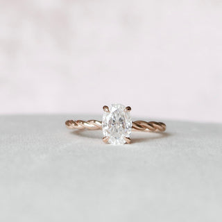 1.50CT Oval Cut Braided Moissanite Diamond Engagement Ring