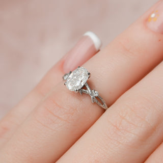 1.0CT Oval Cut Twig Moissanite Diamond Nature Inspired Engagement Ring