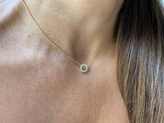 Circle Diamond Moissanite Necklace for Women