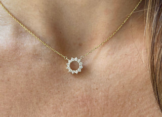 Circle Diamond Moissanite Necklace for Women