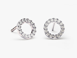 Round Shape Moissanite Diamond Earrings for Women in Yellow Gold