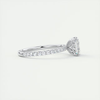 2CT Asscher Cut Moissanite Diamond Engagement Ring