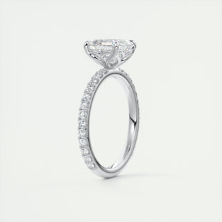 2CT Asscher Cut Moissanite Diamond Engagement Ring