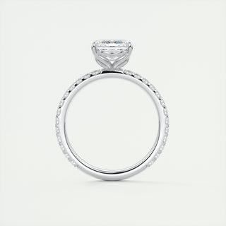 2CT Asscher Cut Moissanite Diamond Engagement Ring