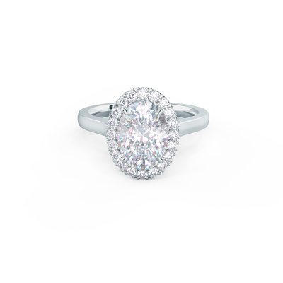 2.0CT Oval Cut Moissanite Halo Diamond Engagement Ring