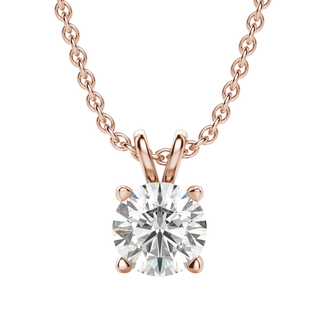 0.25-1.0ct Round Cut Solitaire Moissanite Diamond Necklace