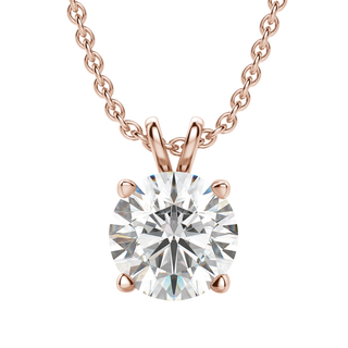 0.25-1.0ct Round Cut Solitaire Moissanite Diamond Necklace