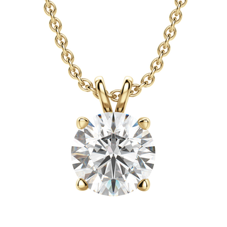 0.25-1.0ct Round Cut Solitaire Moissanite Diamond Necklace